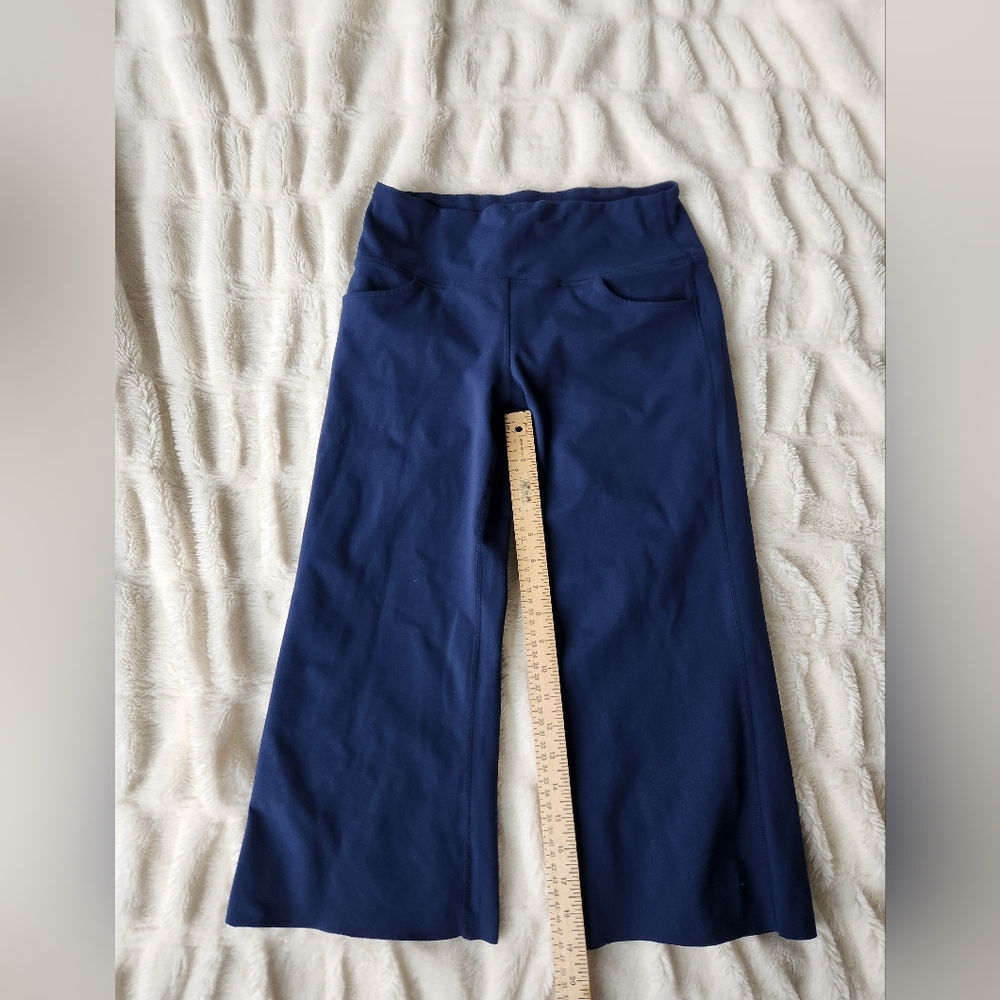Seahorse Athletic Yoga Pants Large  Navy Blue Activewear Flare Pockets R…